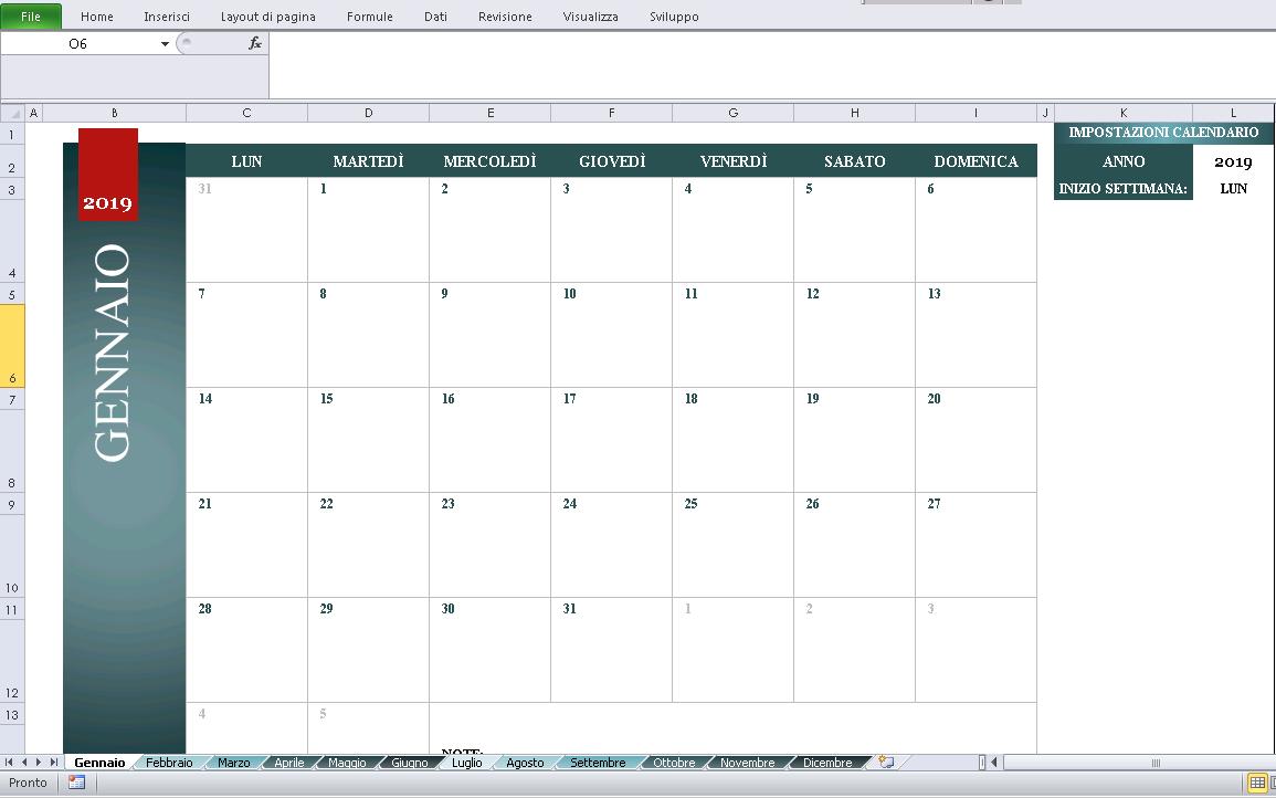 Calendario Automático Excel programma excel calendario
